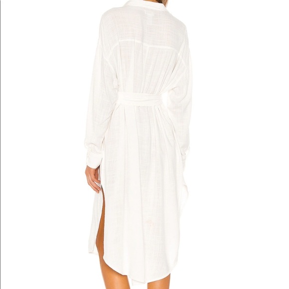 L*SPACE Barcelona Dress in Cream linen cover up M - Picture 5 of 6